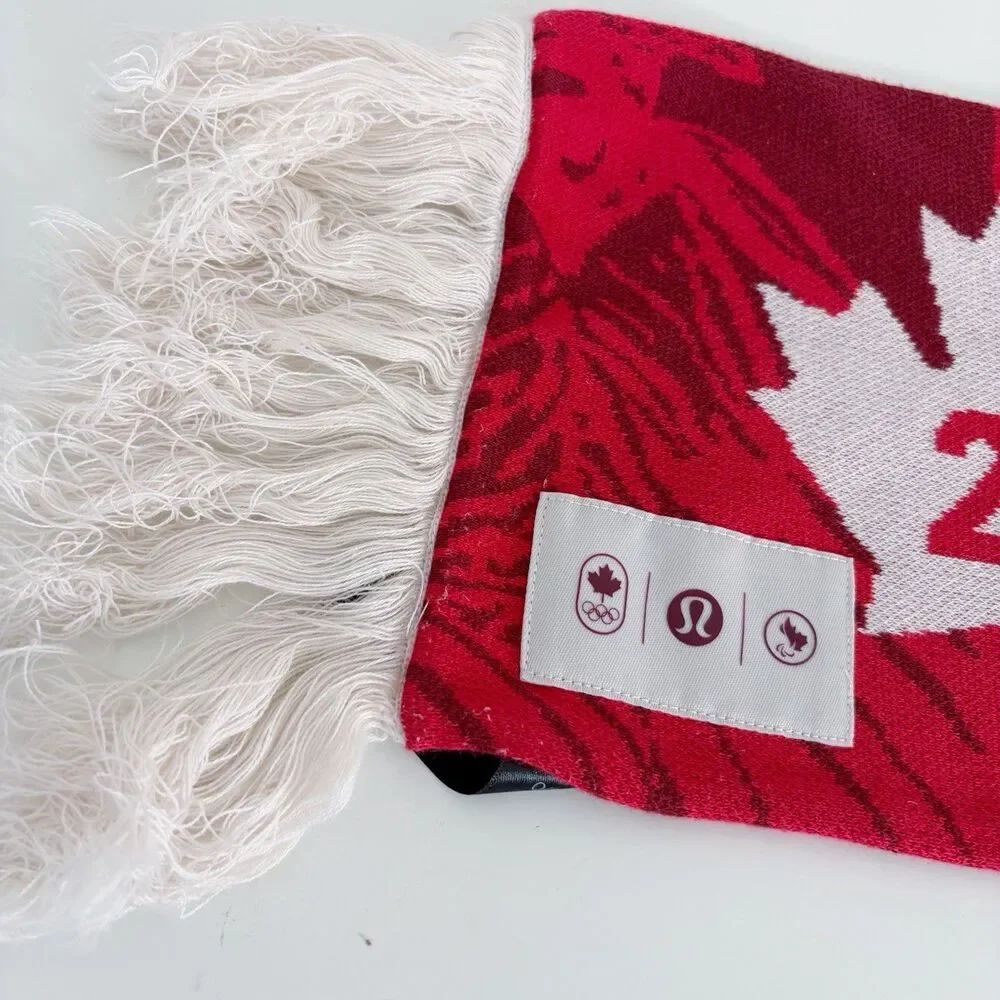 Lululemon Team Canada Future Legacy Scarf Red Paris 2024 Olympics Logo